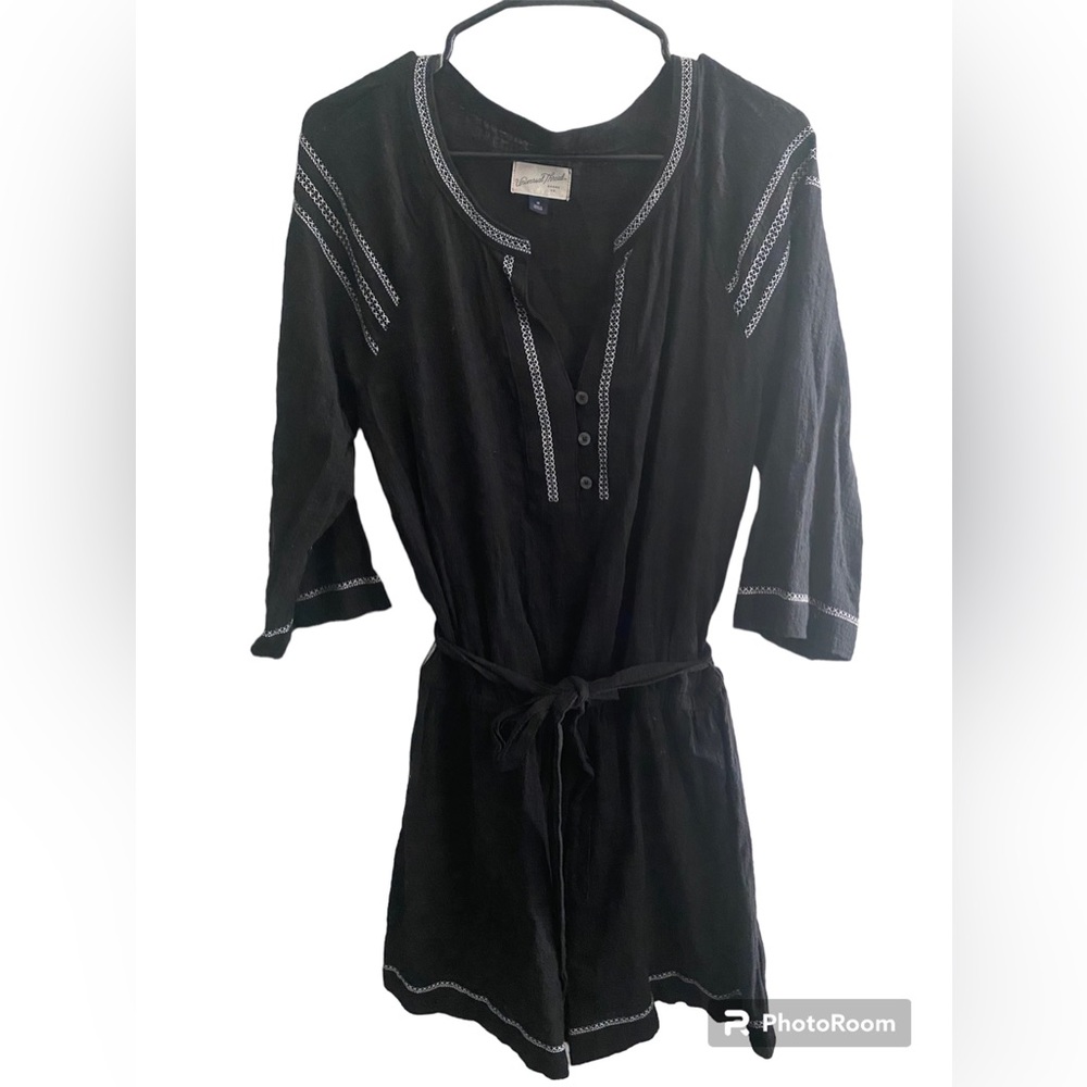 Women's black romper long sleeve